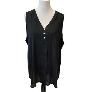 NWT HNNATTA Black Sleeveless Tunic